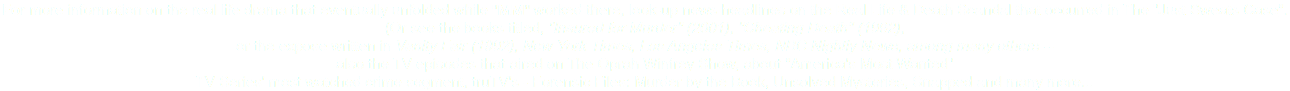 For more information on the real life drama that eventually unfolded while "MM" worked there, look-up news headlines on the Real Life & Death Scandal that occurred in The "Just Sweats Case". (Or see the books titled, "Insured for Murder" (2001), "Cheating Death" (1992), or the expose written in Vanity Fair (1992), New York Times, Los Angeles Times, NBC Nightly News, among many others -- also the TV episodes that aired on The Oprah Winfrey Show, about "America's Most Wanted" TV Series' most watched crime segment, truTV's - Forensic Files: Murder by the Book, Unsolved Mysteries, Snapped and many more...